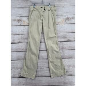 Sanctuary Anthropologie Striped Flare Denim Pants Womens 4 Yellow Made in USA